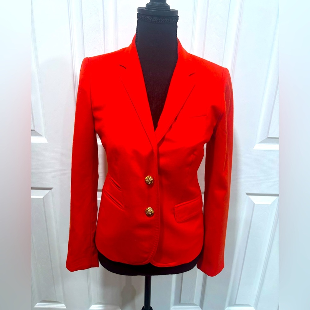 J.Crew women's Schoolboy Blazer fire orange size  0